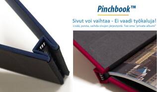 Kuvakirja Pinchbook 15x20 (15,2x20,3) vaaka- kuva-aukolla - tarjouserä - Samettikansiot ja canvaskansiot - 36750 - 2