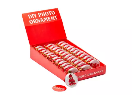Litteä pyöreä kuvapallo 2:lle kuvalle - n Ø 8cm (36 kpl / display) - Joulu- ja talviaiheiset tuotteet - 42980 - 1