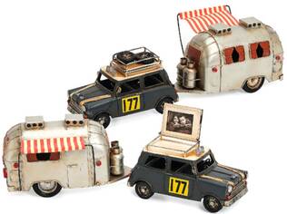 Musta mini asuntovaunulla 43 x 11 x 16cm - Peltikyltit ja metallikoristeet kuville - 37402 - 1