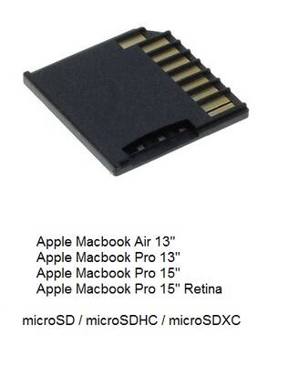 OTB sovite Apple Mackbook - Micro SD - SD-kortit ja MicroSD-kortit - 36422 - 1