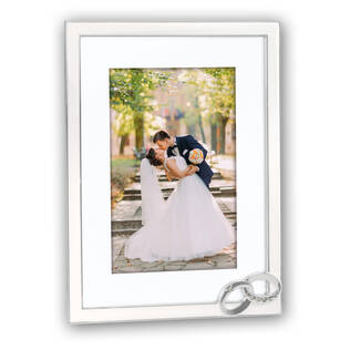 Mariage 10x15/15x20 - valkoinen, hopeoitu hääkehys timanttikoristein - Hääkehykset, loveaiheiset kehykset - 40094 - 1