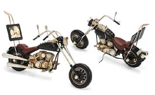 Moottoripyörä Chopper kehys 33x10,5x16,5cm - Peltikyltit ja metallikoristeet kuville - 37417 - 1