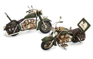 Moottoripyörä kehys sivulaukuilla 28x11x15cm - Peltikyltit ja metallikoristeet kuville - 37858 - 1